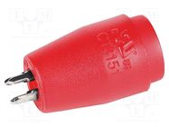 Connector: 4mm banana; socket; red; 25A; 24.47mm; PCB; 5mΩ; 1kV CAL TEST