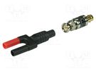 Adapter; 3A; 70mm; banana 4mm plug x2,BNC plug; 50Ω; 500V CAL TEST