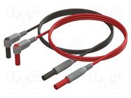 Test leads; Inom: 10A; Len: 1m; insulated; black,red; -20÷80°C CAL TEST