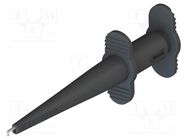 Clip-on probe; hook type; 5A; black; 4mm; L: 126mm; 2pcs. CAL TEST