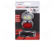 Torch: LED bike torch; 20lm,120lm; cable USB A plug-USB C plug MACTRONIC