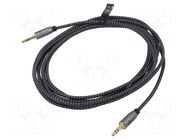 Cable; Jack 3.5mm 3pin plug,both sides; 1m; Plating: gold-plated GOOBAY
