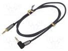 Cable; Jack 3.5mm 3pin plug,Jack 3.5mm 3pin angled plug; 1m Goobay