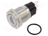 Switch: vandal resistant; Pos: 2; SPDT; 1A/220VAC; IP65; ON-(ON) ONPOW
