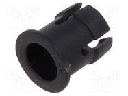 LED holder; 3mm; one-piece; black; UL94V-2; L: 5mm; Mat: polyamide BIVAR