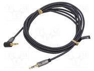 Cable; Jack 3.5mm 3pin plug,Jack 3.5mm 3pin angled plug; 3m Goobay