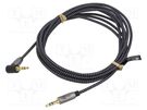 Cable; Jack 3.5mm 3pin plug,Jack 3.5mm 3pin angled plug; 2m Goobay