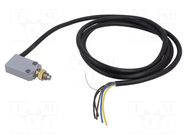 Limit switch; long pin plunger; NO + NC; 10A; lead; 2m; IP67; metal LOVATO ELECTRIC