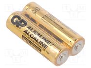 Battery: alkaline; AA; 1.5V; non-rechargeable; 2pcs. GP