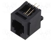 Socket; RJ11; PIN: 4; Layout: 6p4c; on PCBs,PCB snap; THT; straight ADAM TECH