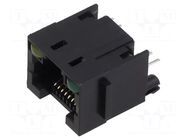 Connector: RJ45; socket; PIN: 8; with LED; 8p8c; on PCBs,PCB snap ADAM TECH