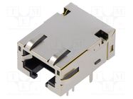 Connector: RJ45; socket; PIN: 8; Cat: 6a; shielded,with LED; THT ADAM TECH