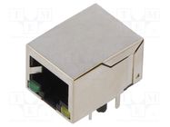 Socket; RJ45; PIN: 8; shielded,with LED; Layout: 8p8c; THT ADAM TECH