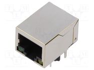 Socket; RJ45; PIN: 8; shielded,with LED; Layout: 8p8c; THT ADAM TECH