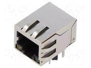 Connector: RJ45; socket; PIN: 8; shielded,with LED; 8p8c; THT ADAM TECH