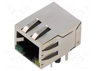 Connector: RJ45; socket; PIN: 8; shielded,with LED; 8p8c; THT ADAM TECH