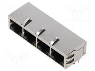 Socket; RJ45; PIN: 8; shielded,with LED; Layout: 8p8c; THT ADAM TECH