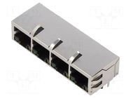 Connector: RJ45; socket; PIN: 8; shielded,with LED; 8p8c; THT ADAM TECH