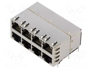 Connector: RJ45; socket; PIN: 8; shielded,with LED; 8p8c; THT ADAM TECH