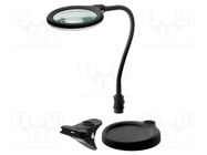 Desk magnifier; with backlight; 3dpt; Ø100mm; Illumination: LED Goobay