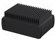 Enclosure: with panel; with heatsink; ALUBOS 1600; X: 169mm; black BOPLA