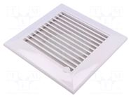 Ventilation grille; ABS; white; 175x175x25mm; 134x134mm; 20pcs. DOSPEL S.A.