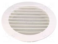 Ventilation grille; ABS; white; Ø160x31mm; Ø125mm; 20pcs. DOSPEL S.A.