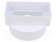 Accessories: round flat connector; white; ABS; Ø100x110mm DOSPEL S.A.
