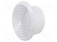 Ventilation grille; ABS; white; Ø164x72mm; Ø125mm; 20pcs. DOSPEL S.A.