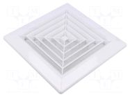 Ventilation grille; polypropylene; white; 174x174x35mm; Ø100mm DOSPEL S.A.