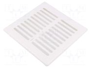 Ventilation grille; PP; white; 156x156x27mm; 140x140mm; 20pcs. DOSPEL S.A.
