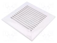 Ventilation grille; ABS; white; 174x174x17mm; Ø100mm; 20pcs. DOSPEL S.A.
