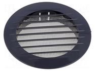 Ventilation grille; ABS; graphite; 174x174x17mm; Ø135mm; 20pcs. DOSPEL S.A.