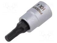 Socket; hex key,socket spanner; HEX 4mm; 1/4" PROXXON