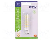 LED lamp; white warm; G9; 230VAC; 900lm; 9.5W; 360°; 3000K GTV Poland