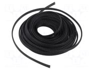 Braid; ØBraid : 5÷10mm; polyester; black; L: 10m; reel; -55÷150°C PARTEX