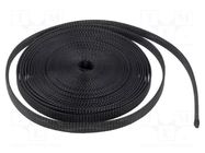 Braid; ØBraid : 8÷16mm; polyester; black; -55÷150°C; L: 10m; reel PARTEX