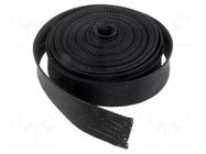 Braid; ØBraid : 25÷45mm; polyester; black; -55÷150°C; L: 10m; reel PARTEX