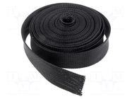 Braid; ØBraid : 35÷60mm; polyester; black; L: 10m; reel; -55÷150°C PARTEX