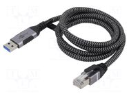 Cable; USB 3.0; RJ45 plug,USB A plug; nickel plated; 1m; U/FTP; Cu GOOBAY