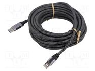 Cable; USB 3.0; RJ45 plug,USB A plug; nickel plated; 10m; U/FTP Goobay