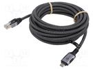 Cable; USB 3.1; RJ45 plug,USB C plug; nickel plated; 5m; Core: Cu Goobay