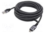 Cable; USB 3.1; RJ45 plug,USB C plug; nickel plated; 5m; U/FTP; Cu GOOBAY