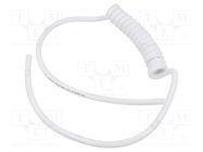Wire: coiled; 2x1mm2; unshielded; PUR; white; 300V,500V; 0.1m; 0.35m SIMECH
