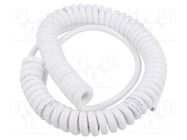 Wire: coiled; 2x1mm2; unshielded; PUR; white; 300V,500V; 0.5m; 1.75m SIMECH