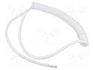Wire: coiled; 3x0.15mm2; unshielded; PUR; white; 300V; 0.3m; 1.2m SIMECH