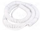 Wire: coiled; 3x0.15mm2; unshielded; PUR; white; 300V; 0.8m; 3.2m SIMECH