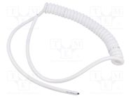 Wire: coiled; 4x0.15mm2; unshielded; PUR; white; 300V; 0.2m; 0.8m SIMECH