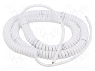 Wire: coiled; 4x0.15mm2; unshielded; PUR; white; 300V; 0.8m; 3.2m SIMECH