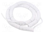 Wire: coiled; 6x0.15mm2; unshielded; PUR; white; 300V; 1m; 4m SIMECH